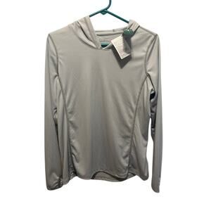 L. L. Bean Hoody No Fly Zone Hooded Pullover NWT in Gray Women Misses size Small